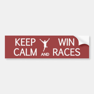 Keep Calm & Win Races custom colour bumpersticker Bumper Sticker