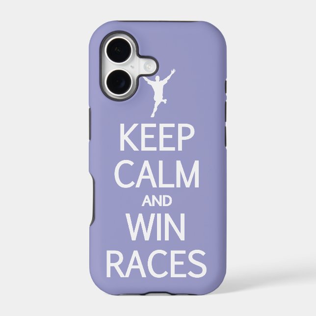 Keep Calm & Win Races custom colour iPhone case (Back)