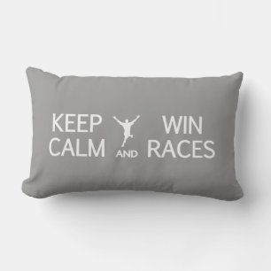 Keep Calm & Win Races custom colour pillow