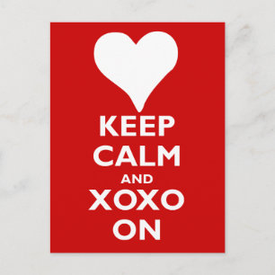 Keep Calm with Hugs and Kisses Postcard