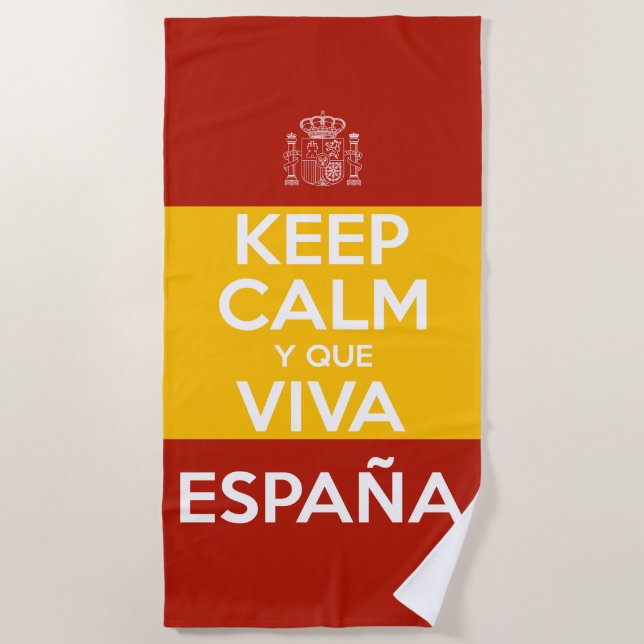 Keep Calm y que viva España Beach Towel (Front)