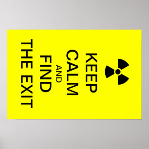 Keep calm yellow punk poster radioactive sign