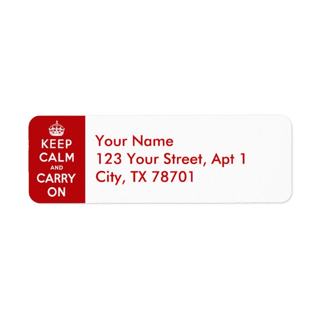 Keep Cam and Carry On Return Address Labels (Front)