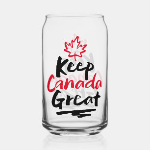 Keep CANADA Great! Canadian Maple Leaf Make Again Can Glass