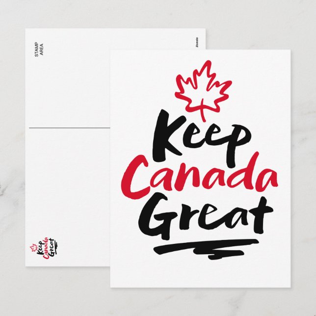 Keep CANADA Great!  Canadian Maple Leaf Make Again Holiday Postcard (Front/Back)