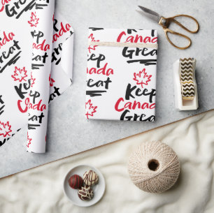 Keep CANADA Great!  Canadian Maple Leaf Make Again Wrapping Paper