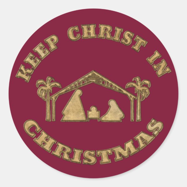 Keep Christ In Christmas Round Stickers (Front)