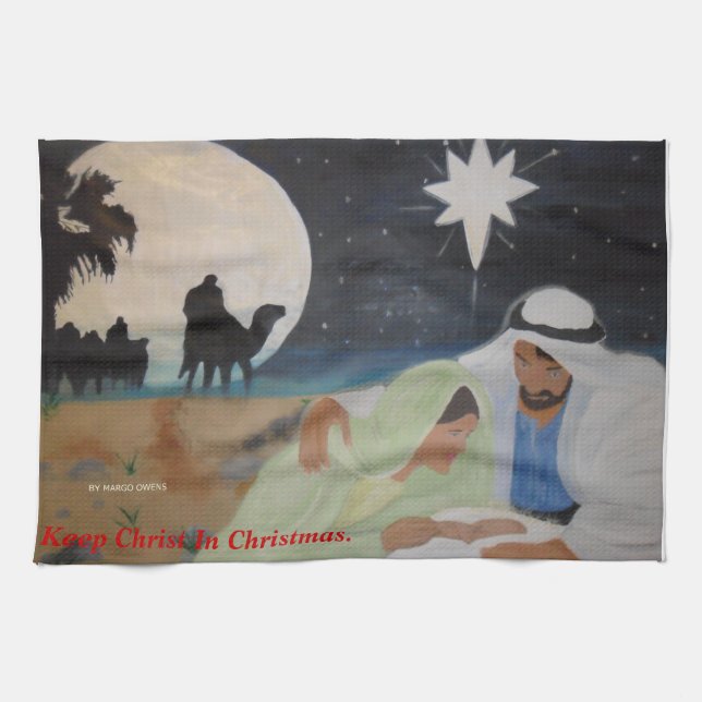 Keep Christ In Christmas Tea Towel (Horizontal)