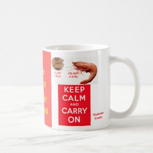 KEEP CLAM and CURRY PRAWN (Keep Calm and Carry On) Coffee Mug
