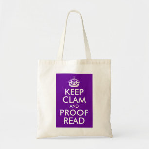 Keep Clam and Proof Read Tote Bag