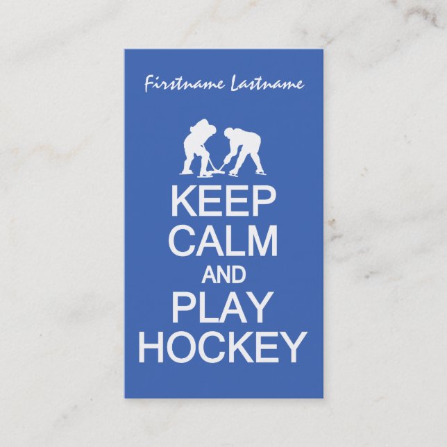 Keep Clam & Play Hockey custom business cards (Front)
