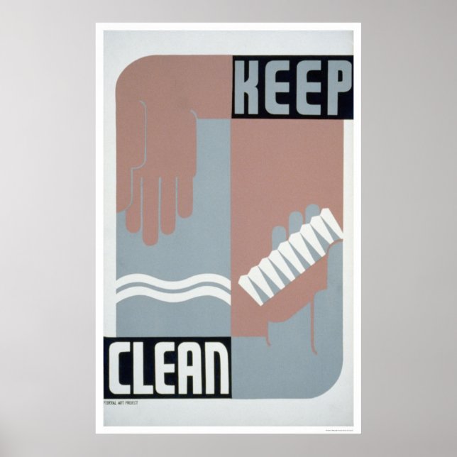 Keep Clean 1938 WPA Poster (Front)