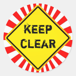 keep clear classic round sticker