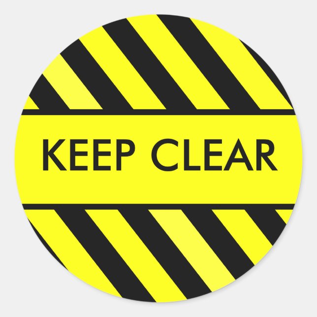 Keep Clear Classic Round Sticker (Front)