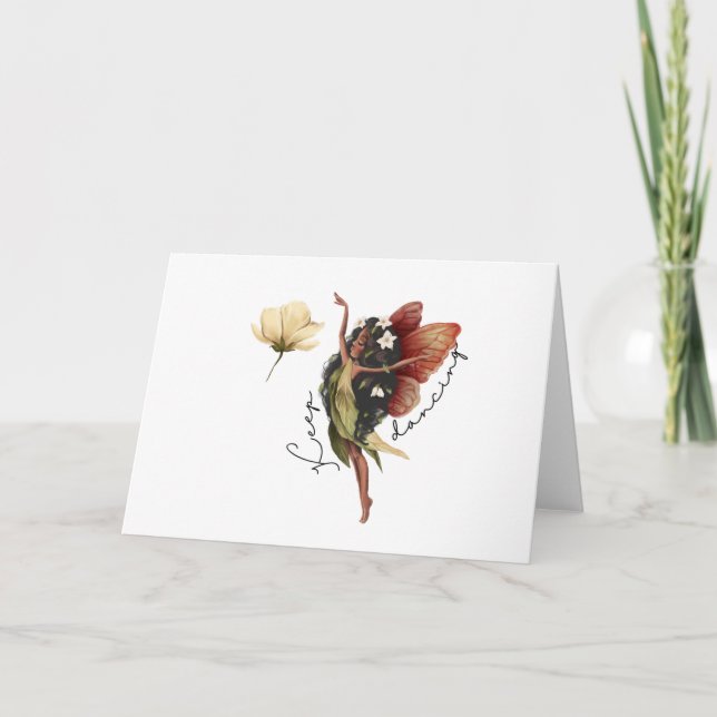 Keep Dancing Fairy Greeting Cards  (Front)