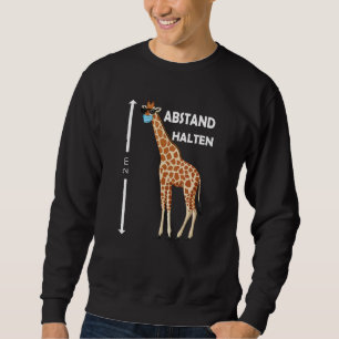 Keep Distance 2 Metres Giraffe With Mouth Guard To Sweatshirt