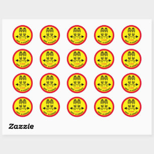 Keep Distance 6ft / 2m Apart - Social Distance Classic Round Sticker
