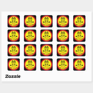 Keep Distance 6ft / 2m Apart - Social Distance Square Sticker