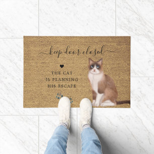 Keep Door Closed   Funny Cat Escape Doormat