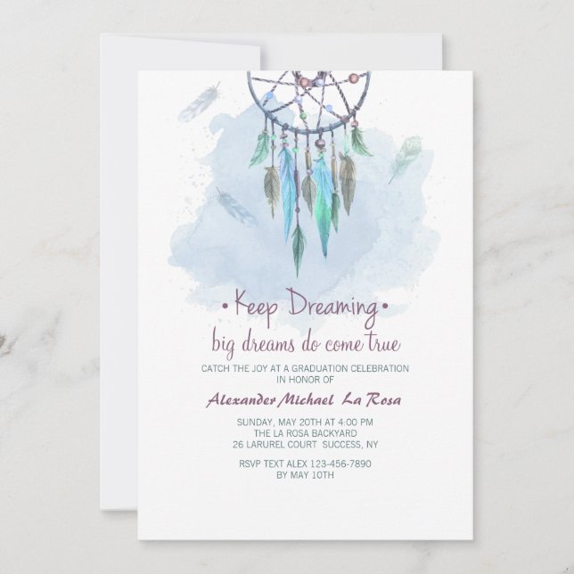 Keep Dreaming Graduation Invitation (Front)