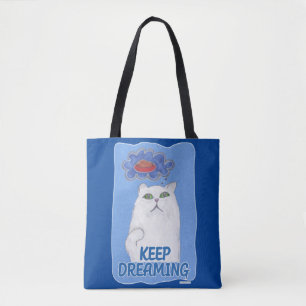 Keep Dreaming Sweet Cat Illustration Tote Bag