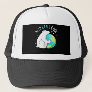 Keep Earth Cool Polar Bear Earth Day Men Women Trucker Hat