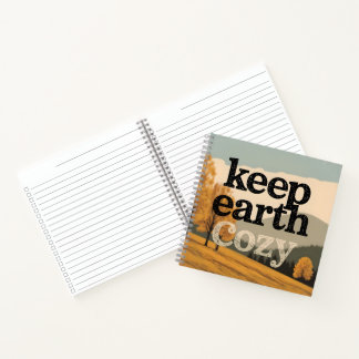 Keep Earth Cosy Vintage Fall Eco Sustainable Art Notebook