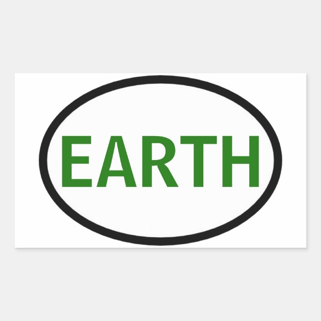 Keep Earth Green Rectangular Sticker (Front)
