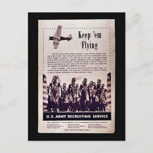 Keep 'Em Flying Postcard (Front)