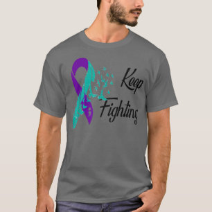 Keep Fighting Ribbon Mental Health Suicide Awarene T-Shirt