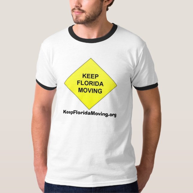 Keep Florida Moving Diamond traffic shield T-Shirt (Front)