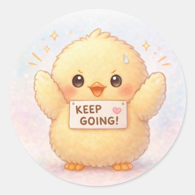 Keep Going Alma Cute Chick Sticker (Front)