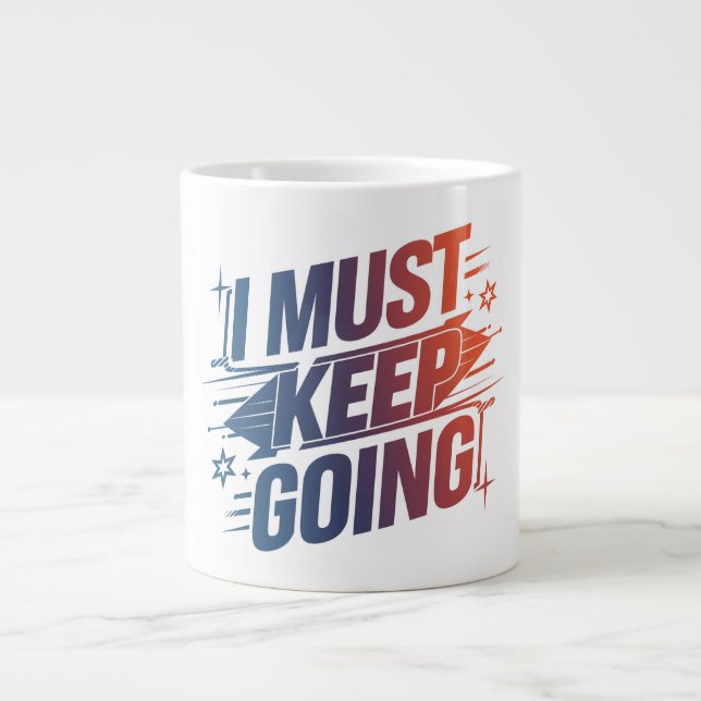 "Keep Going: Daily Motivation Mug" Large Coffee Mug (Front)