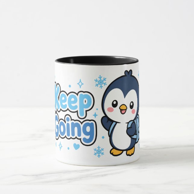 Keep Going Kawaii Penguin Mug (Center)