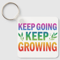 Keep Going, Keep Growing - Aluminium Square Keycha