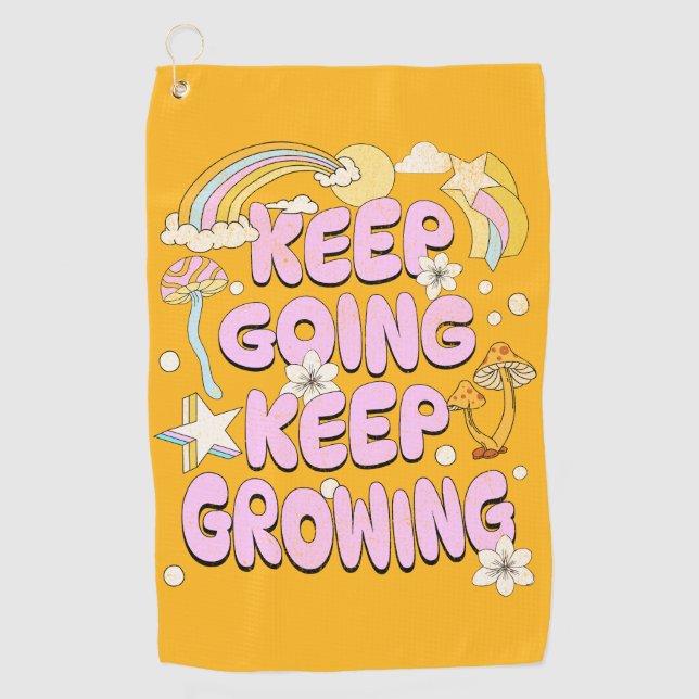 Keep going keep growing golf towel (Front)