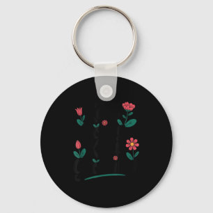Keep Going Keep Growing Inspirational Floral Motiv Key Ring