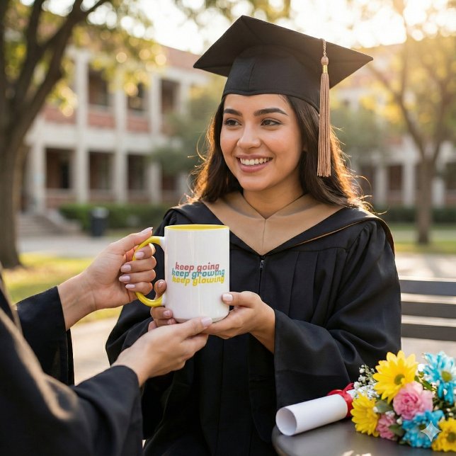 Keep Going Keep Growing Keep Glowing Mug (Empower & encourage yourself or someone else with this, "Keep going keep growing keep glowing" mug! )
