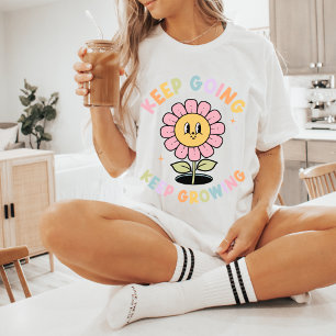 Keep Going Keep Growing Mental Health Retro T-Shirt