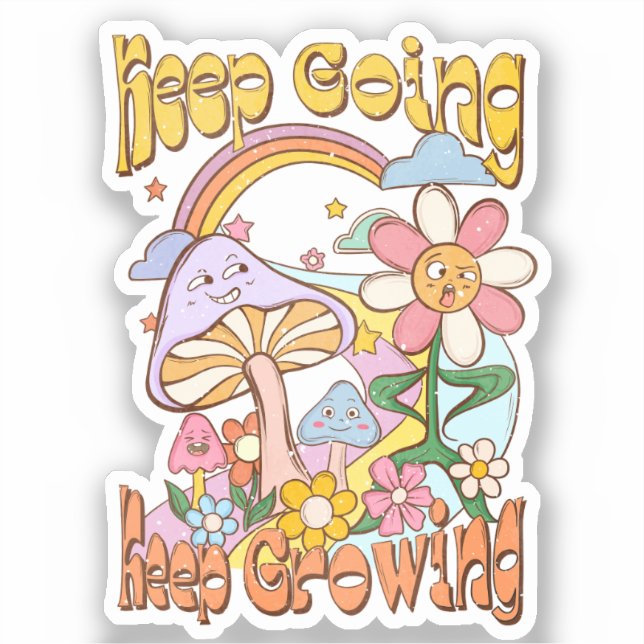 Keep Going, Keep Growing – Mushrooms & Flowers (Front)