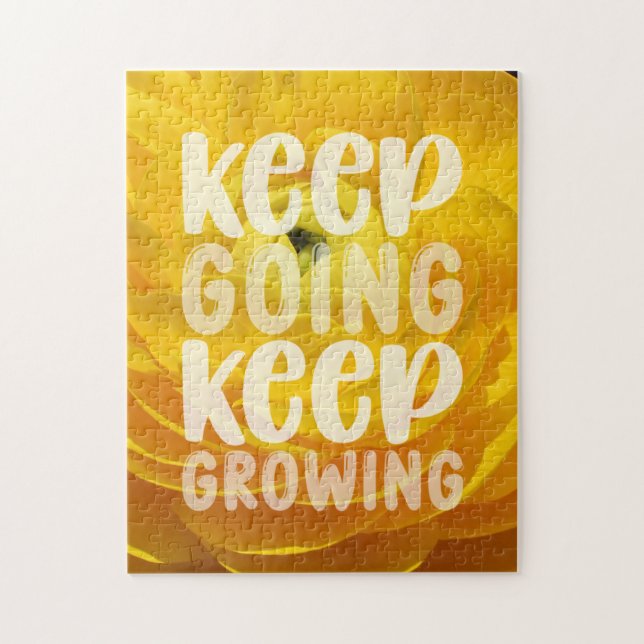 Keep Going Keep Growing Yellow Buttercup Jigsaw Puzzle (Vertical)