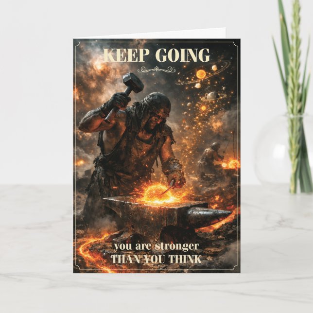Keep Going Motivational Poster | You Are Stronger  Card (Front)