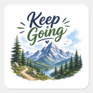 Keep Going Mountain Landscape Sticker