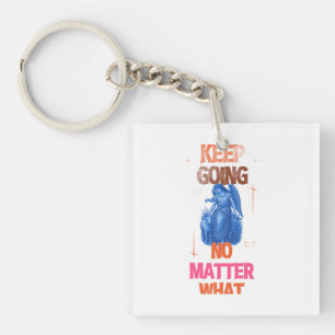 Keep Going No Matter What Vintage Angel Motivation Key Ring