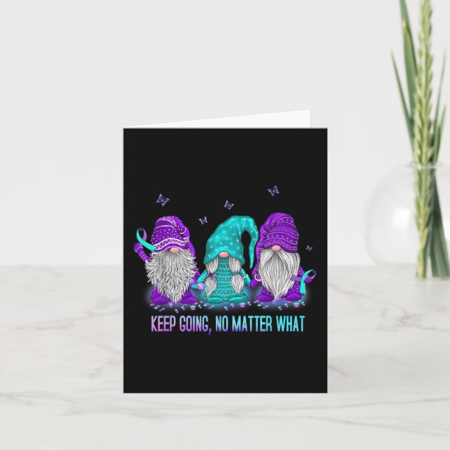 Keep Going No What Gnome Suicide Prevention Awaren Card (Front)