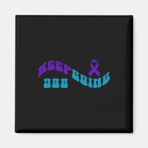 Keep Going Purple Teal Suicide Awareness Ribbon Magnet