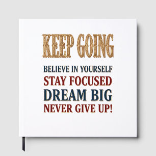 Keep Going Vintage Motivational Typography  Guest Book