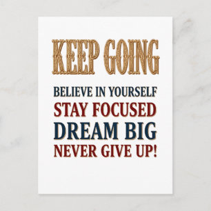 Keep Going Vintage Motivational Typography Postcard