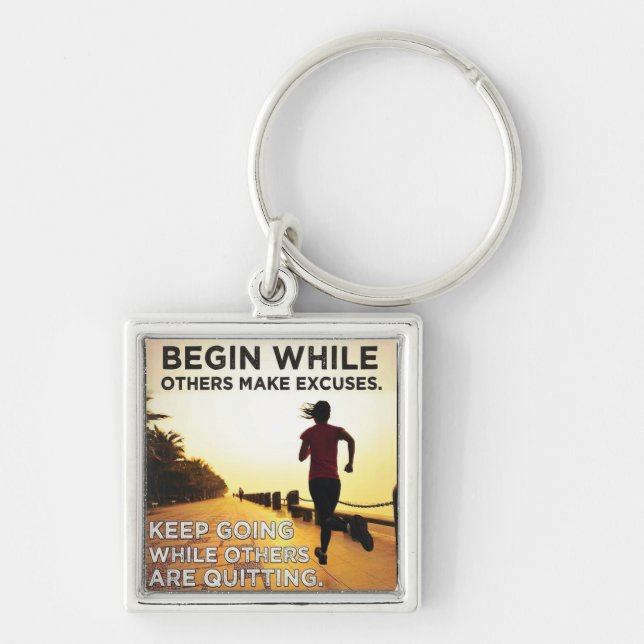 Keep Going - Women's Running Workout Motivational Key Ring (Front)