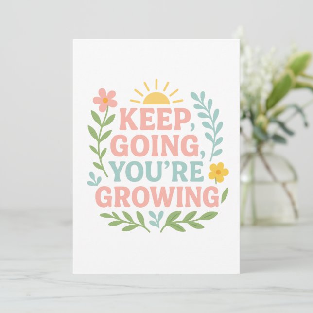 Keep Going, You’re Growing Invitation (Standing Front)
